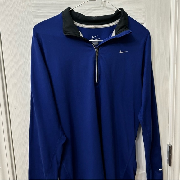 Nike Running DriFit Half Zip Royal Blue Pullover Top Womens Size Large - Picture 4 of 9
